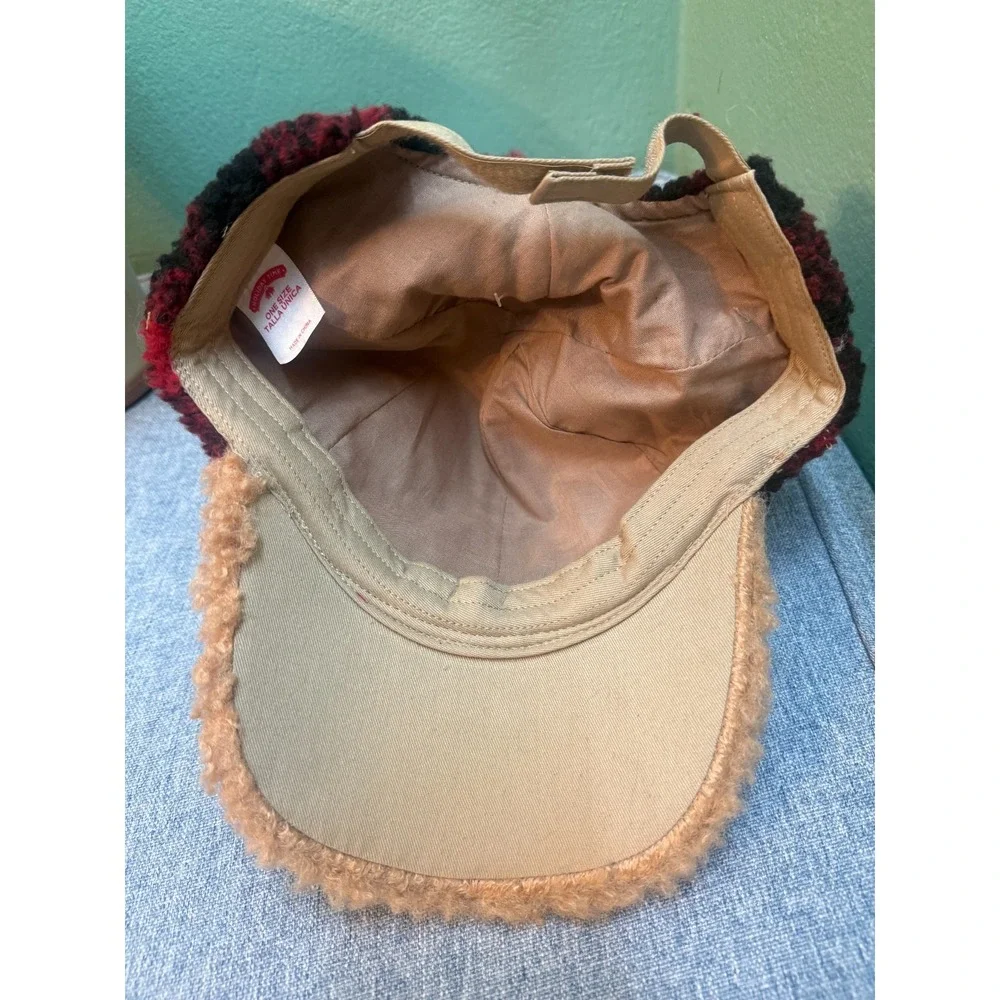 NEW Reindeer Christmas Plush Hat One Size Holiday Time Brown Red Adult